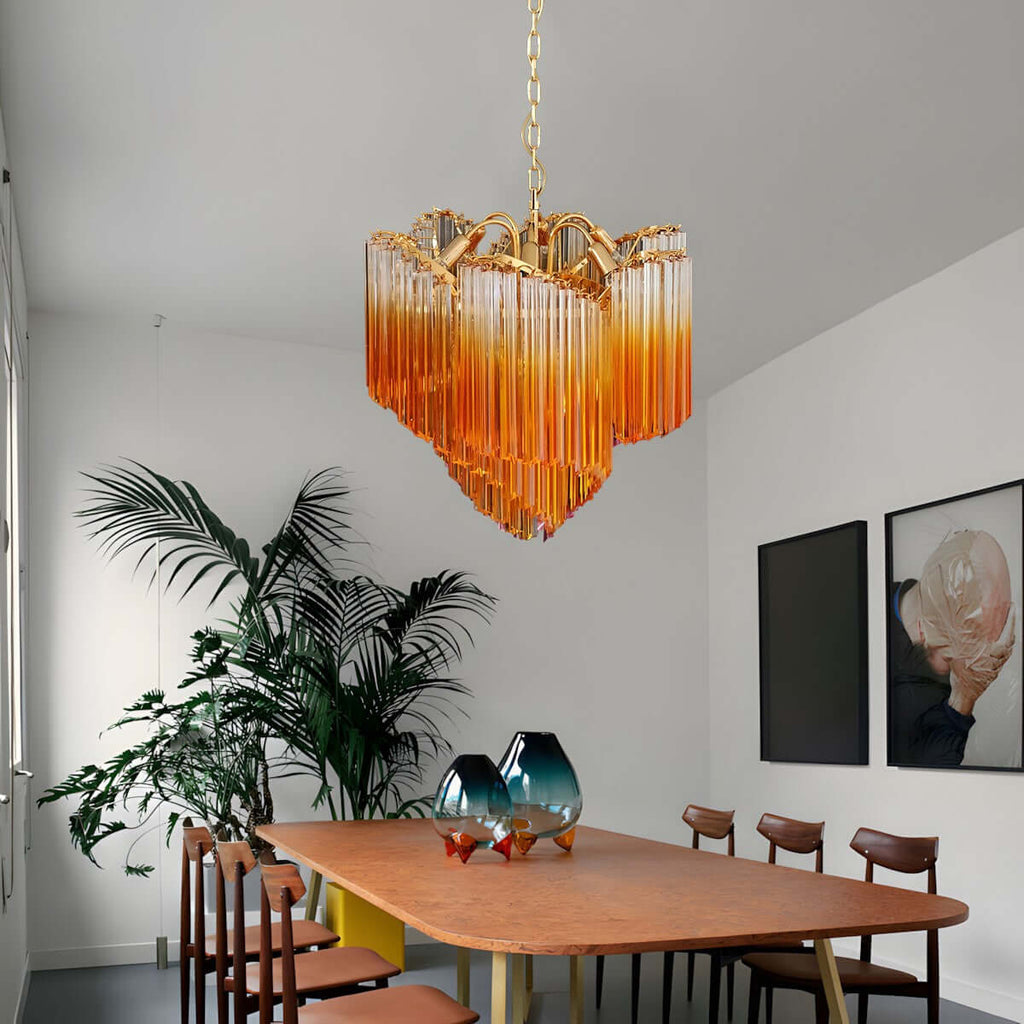 Murano Prisms Flower Chandelier 24"