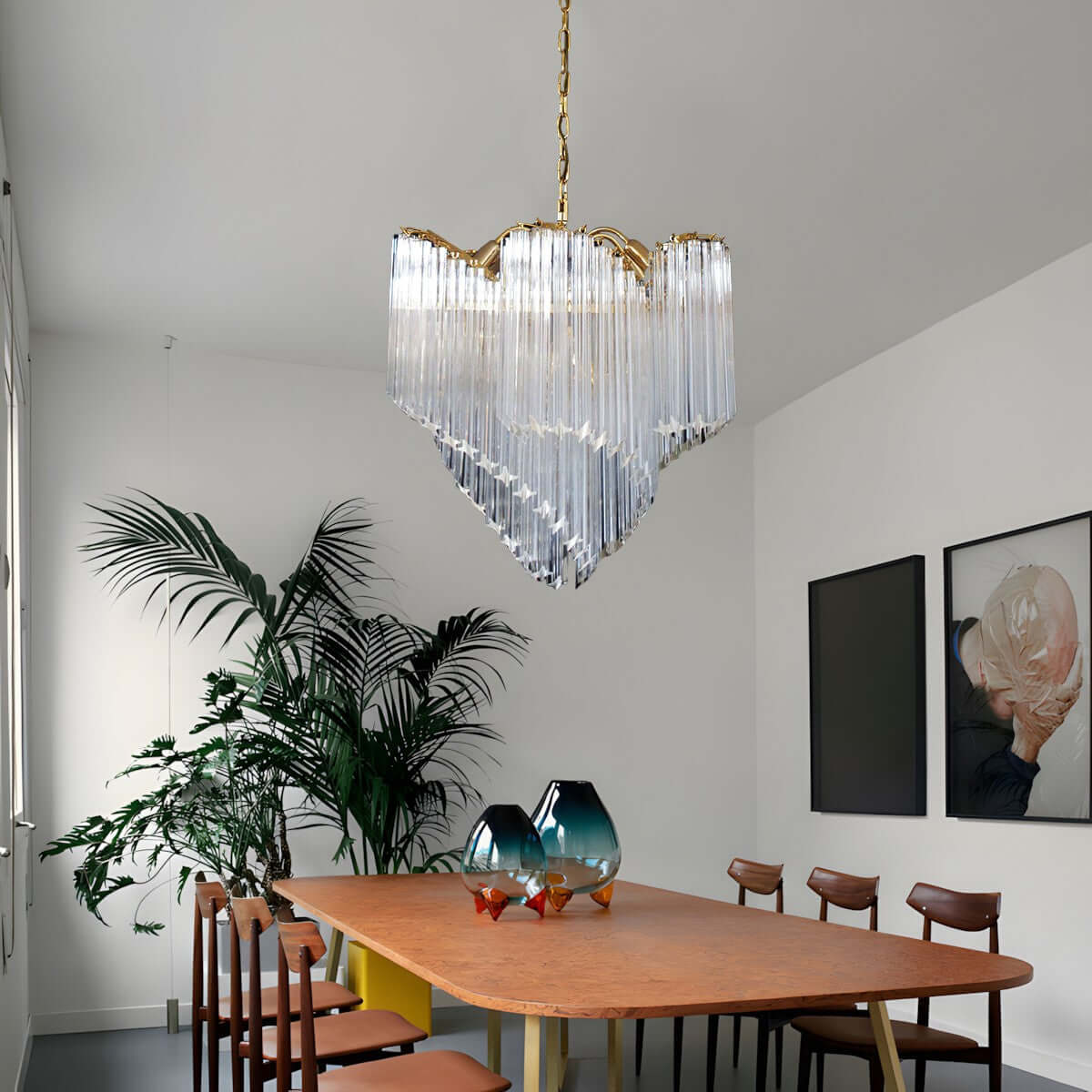 Murano Prisms Flower Chandelier 24"