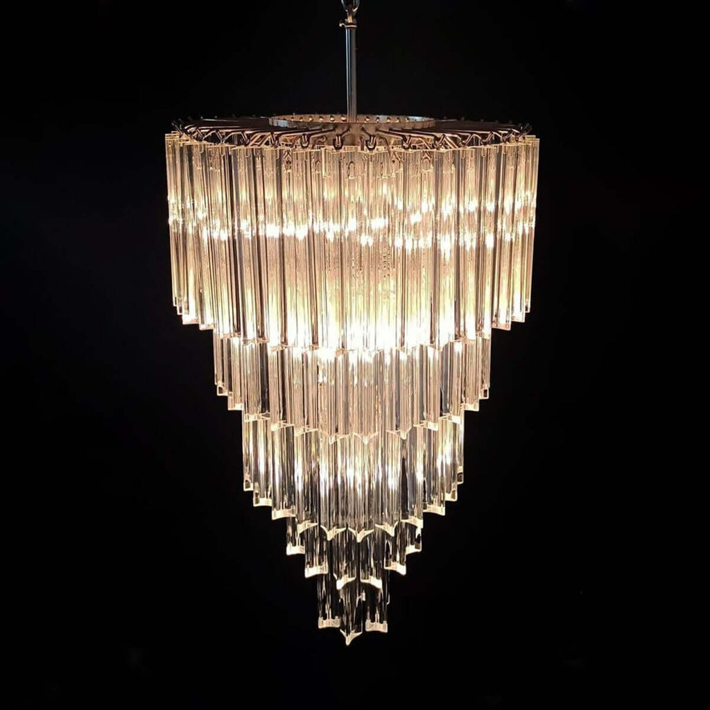 Murano Prisms Long Chandelier 18"