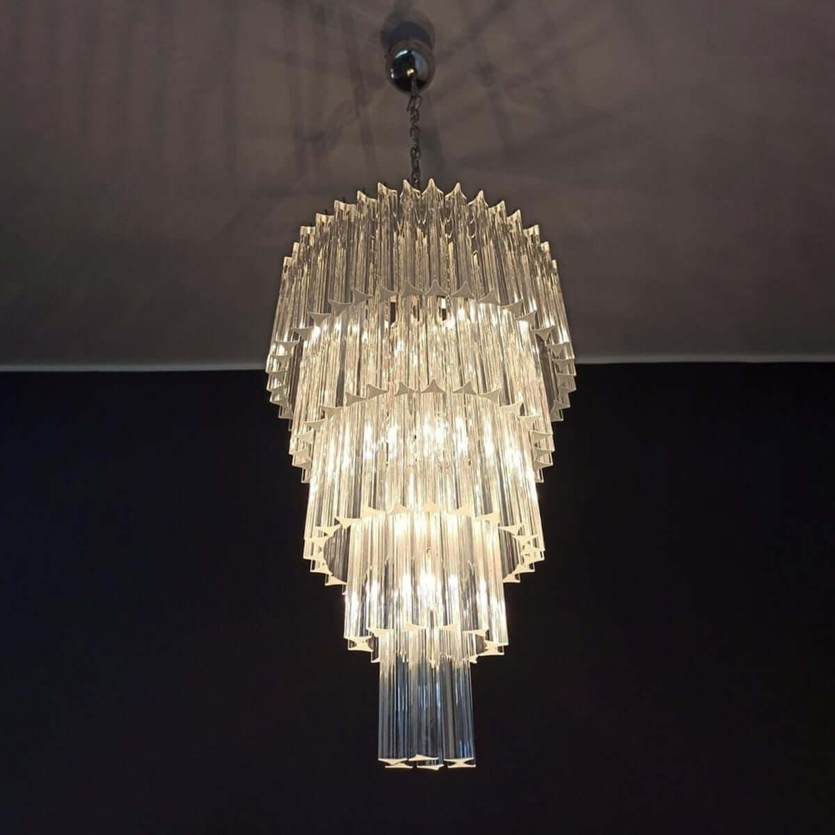 Murano Prisms Long Chandelier 18"