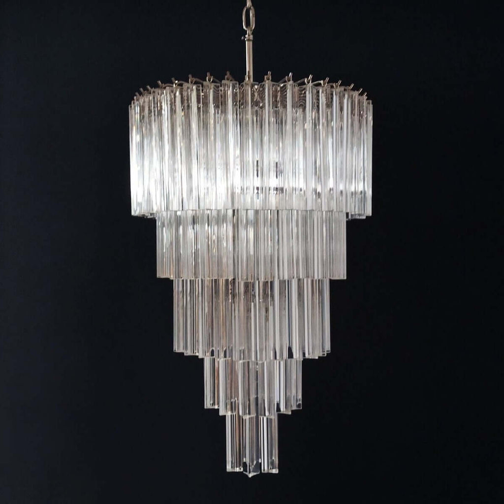Murano Prisms Long Chandelier 18"