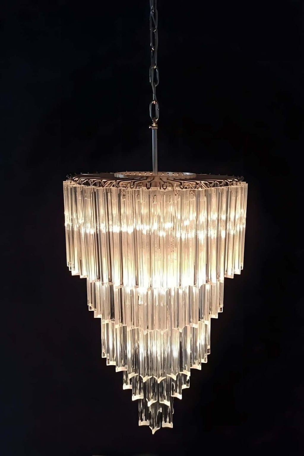 Murano Prisms Long Chandelier 18"