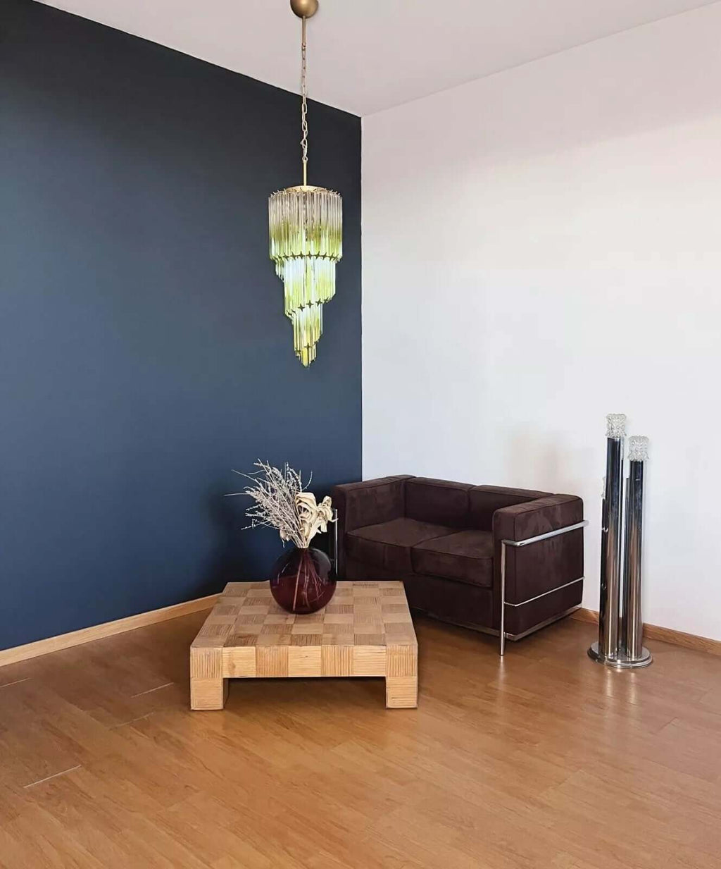 Murano Prisms Spiral Chandelier 14"