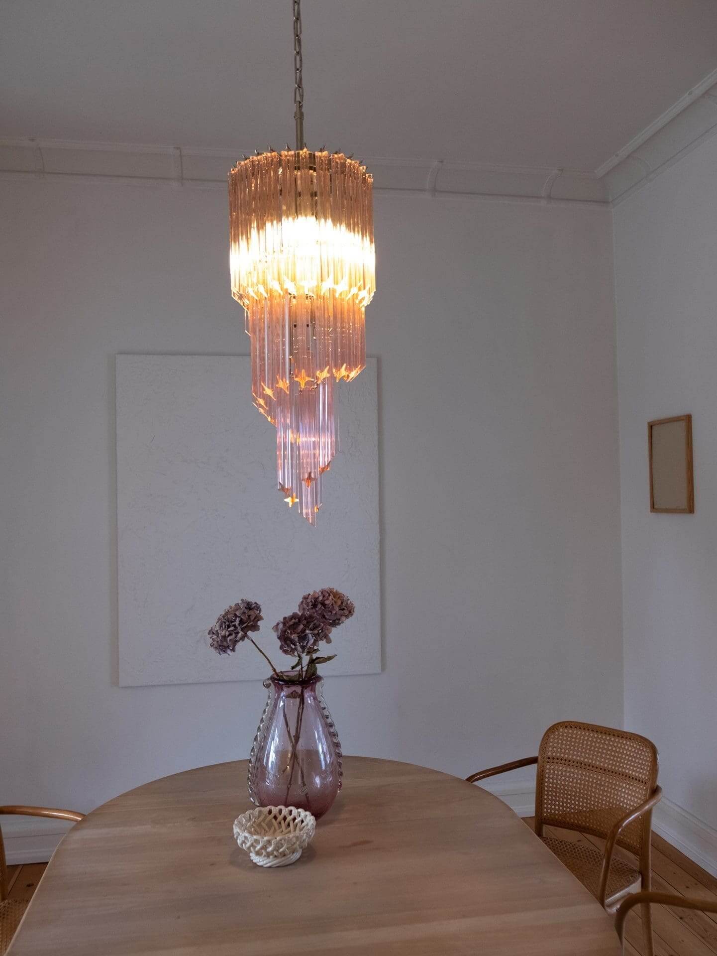 Murano Prisms Spiral Chandelier 14"
