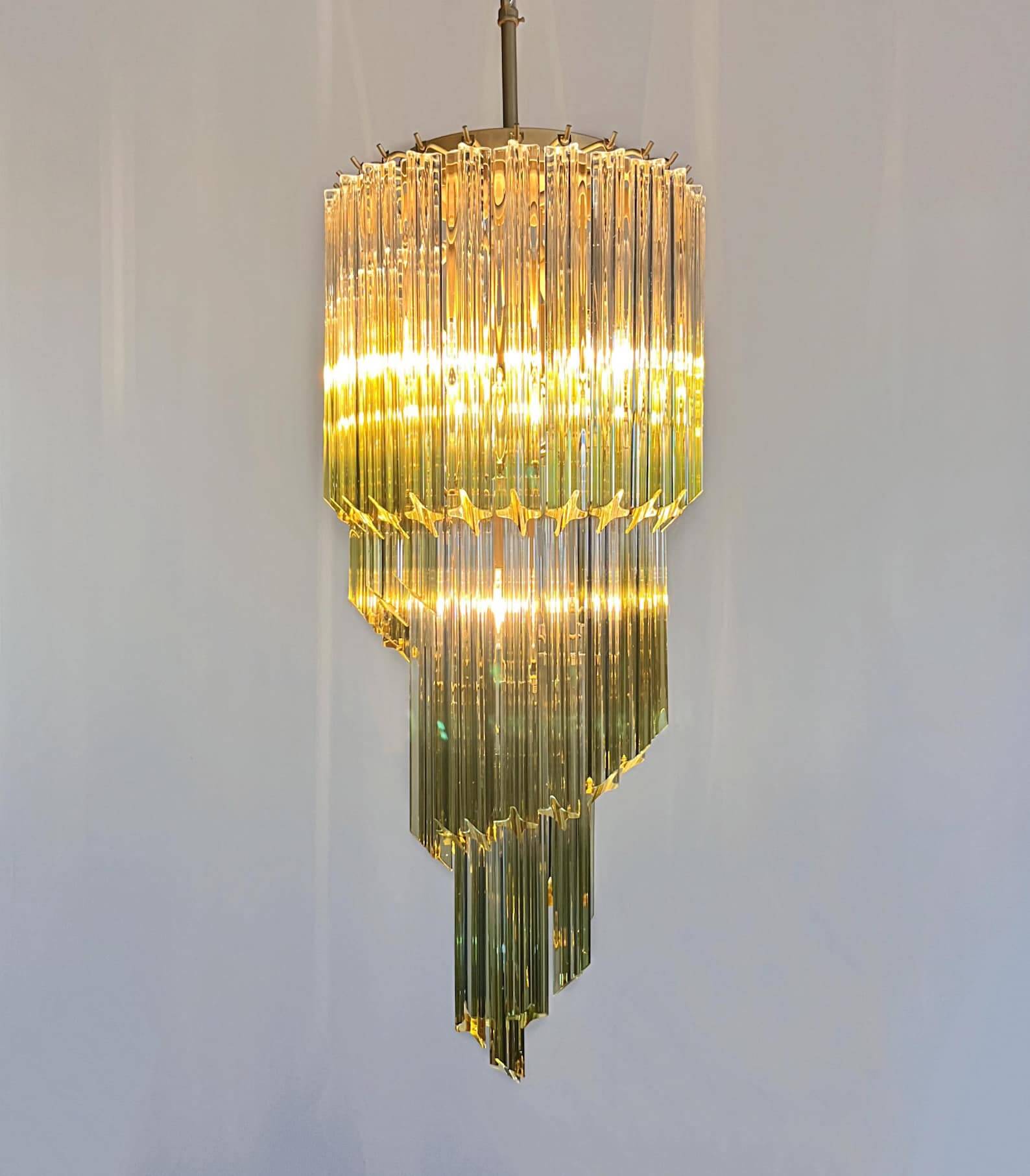 Murano Prisms Spiral Chandelier 14"