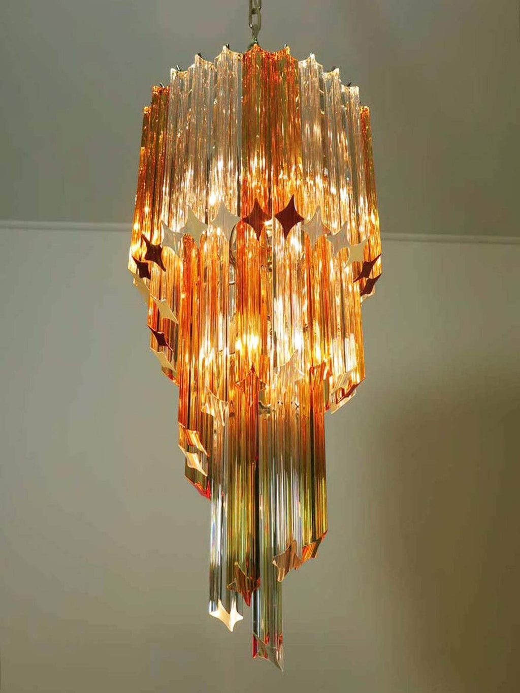 Murano Prisms Spiral Chandelier 14"