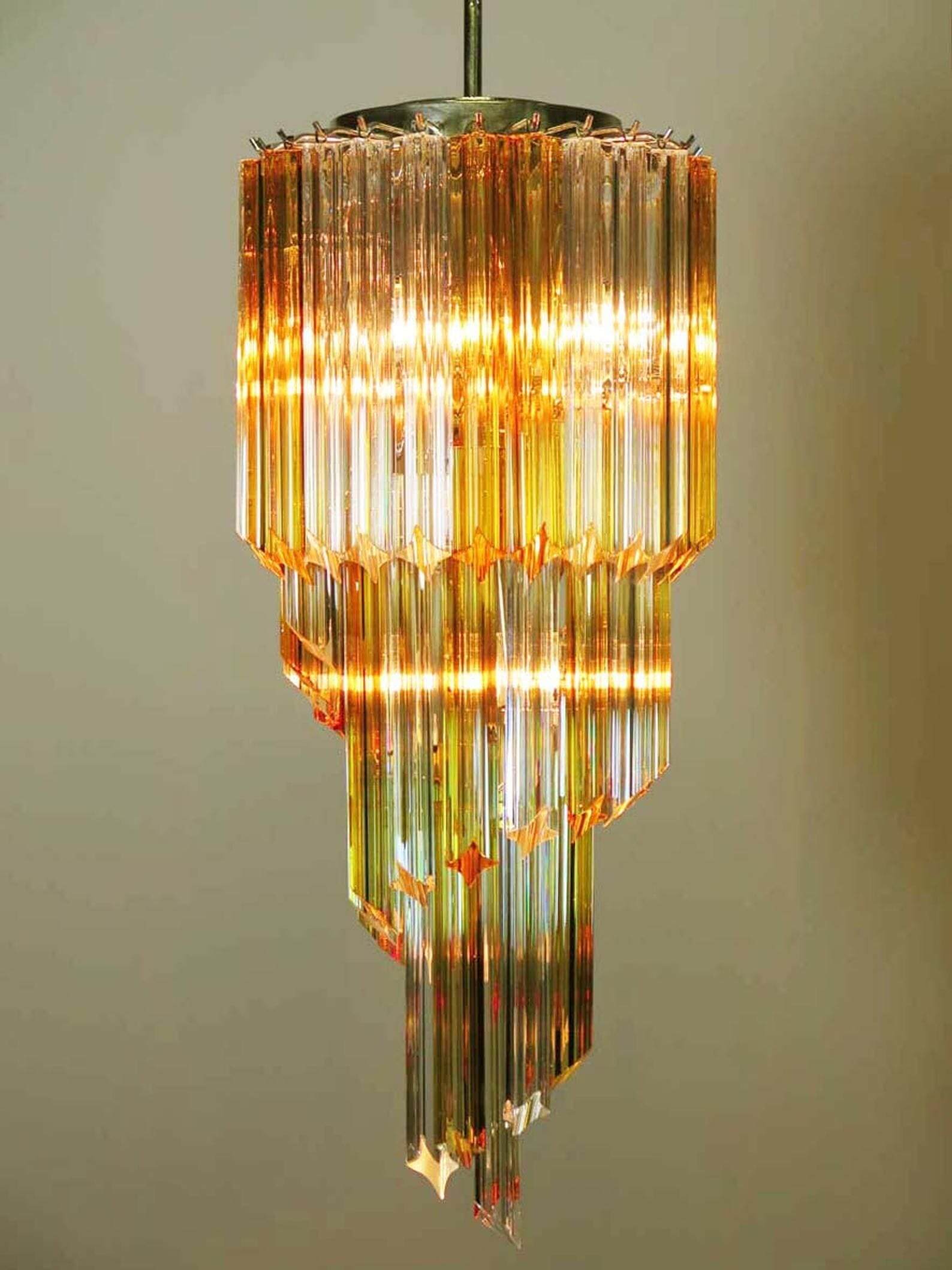 Murano Prisms Spiral Chandelier 14"