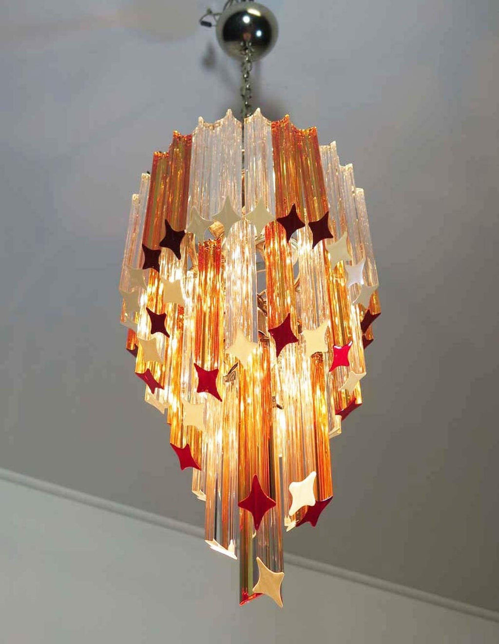 Murano Prisms Spiral Chandelier 14"
