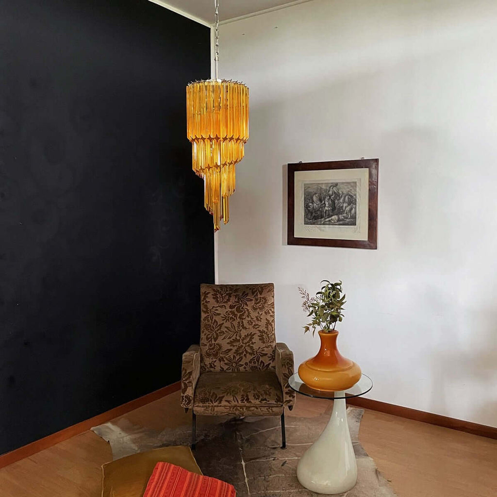 Murano Prisms Spiral Chandelier 14"