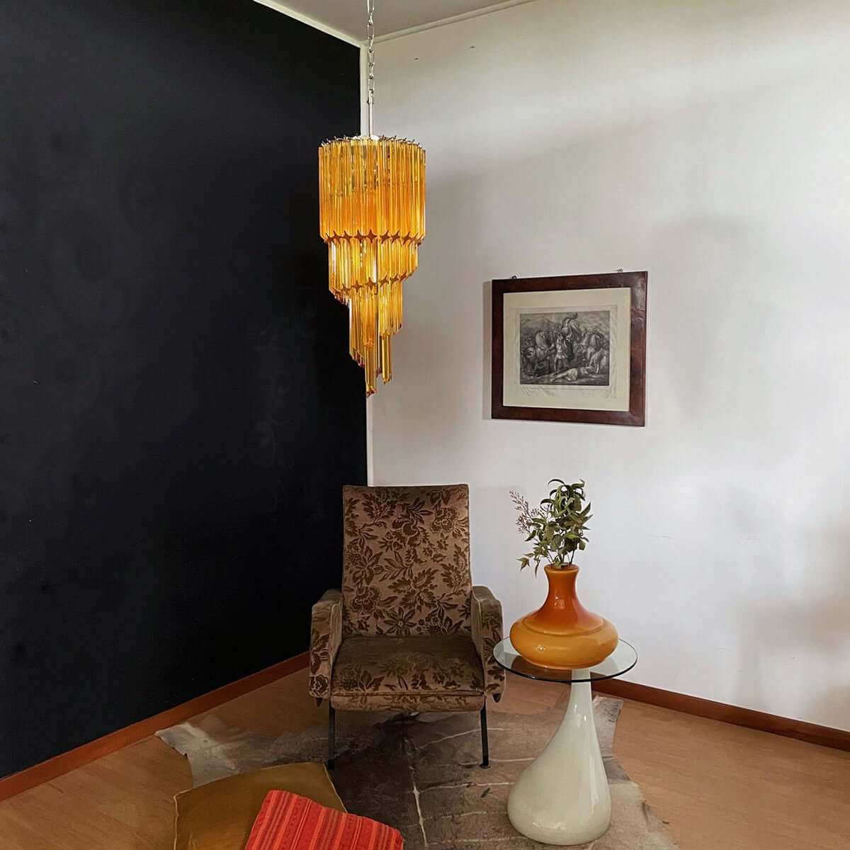 Murano Prisms Spiral Chandelier 14"