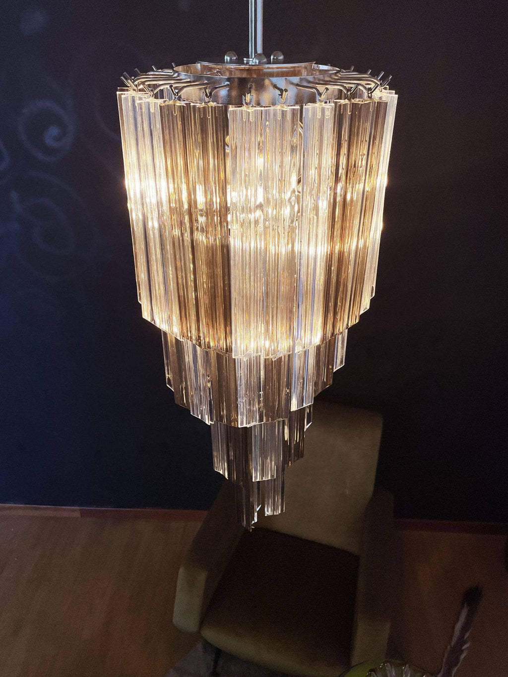 Murano Prisms Spiral Chandelier 14"