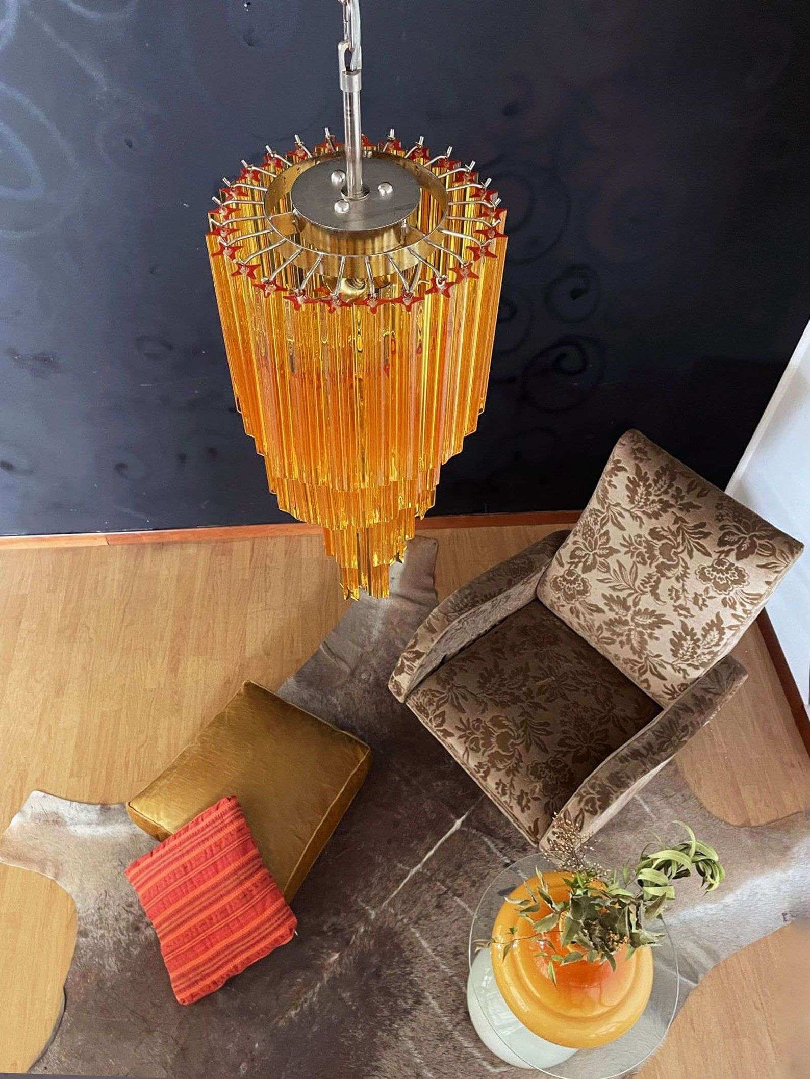 Murano Prisms Spiral Chandelier 14"