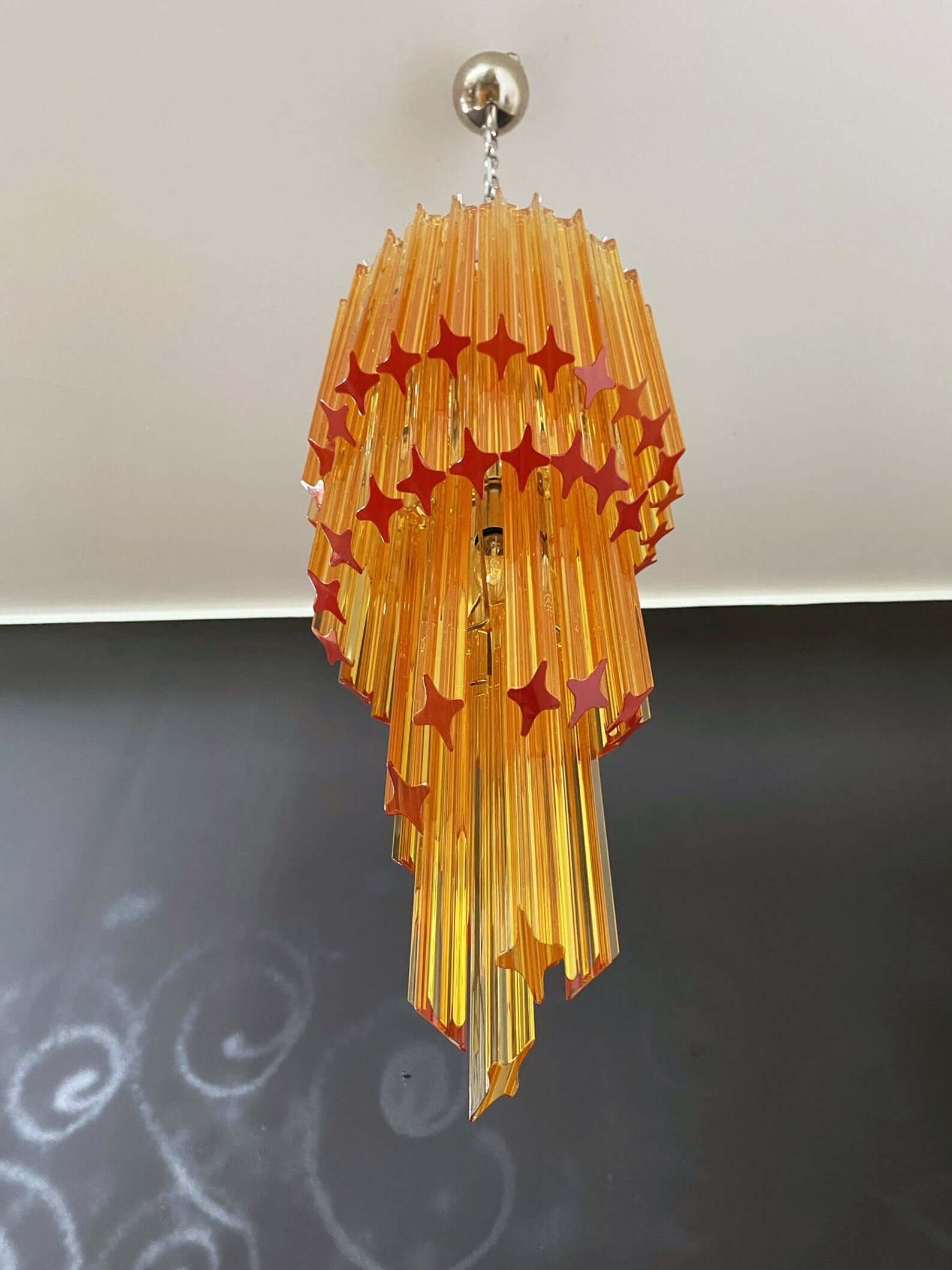 Murano Prisms Spiral Chandelier 14"