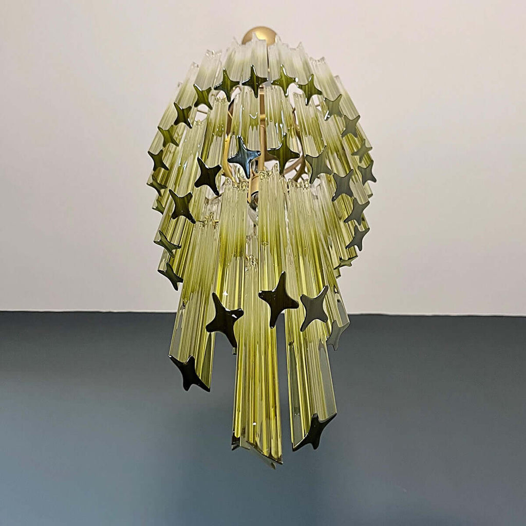Murano Prisms Spiral Chandelier 14"