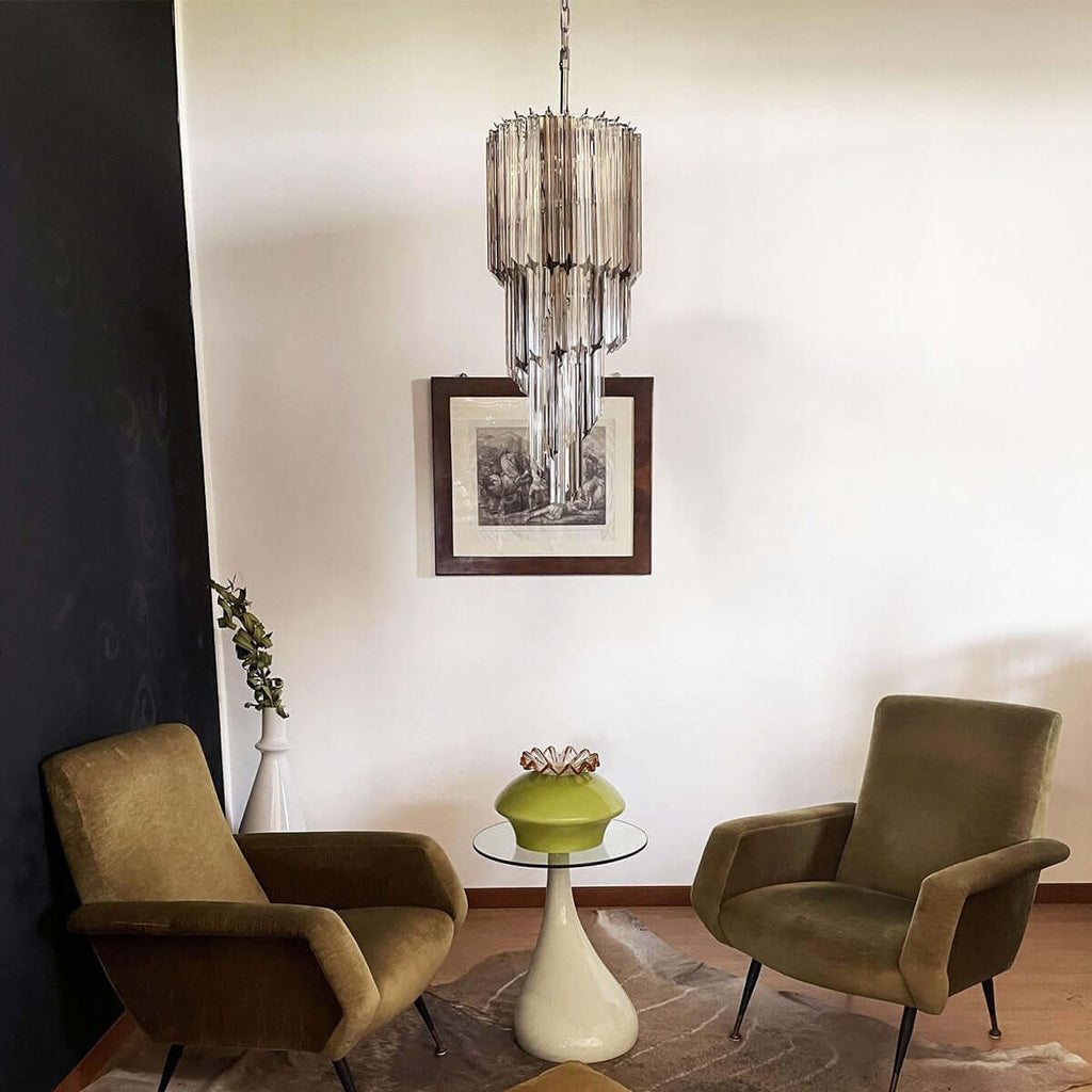 Murano Prisms Spiral Chandelier 14"