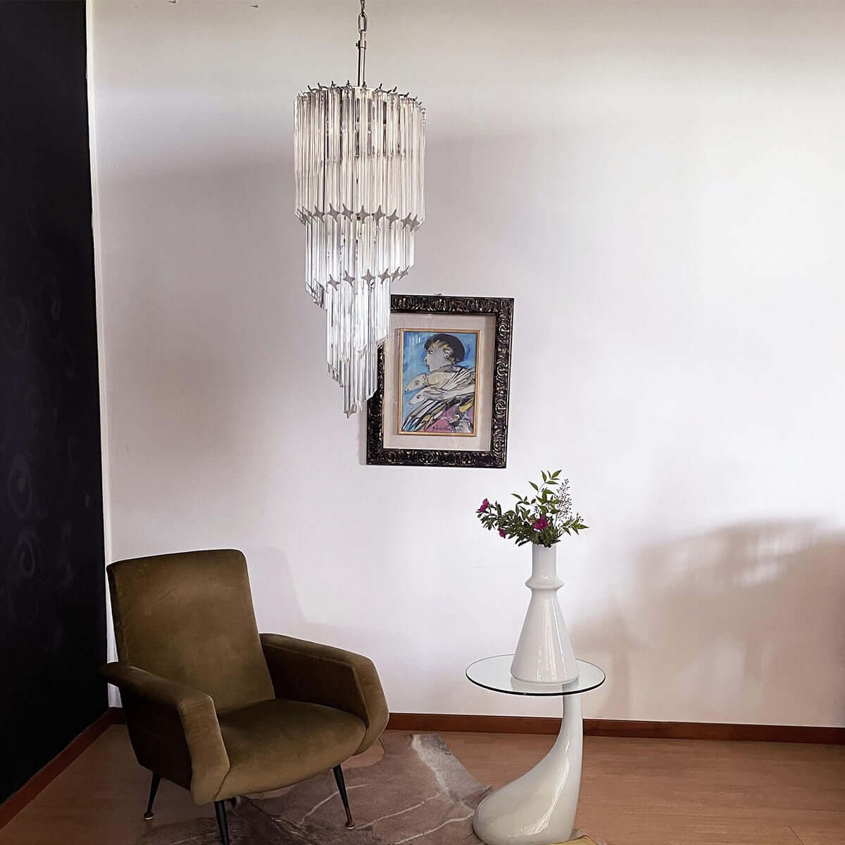 Murano Prisms Spiral Chandelier 14"