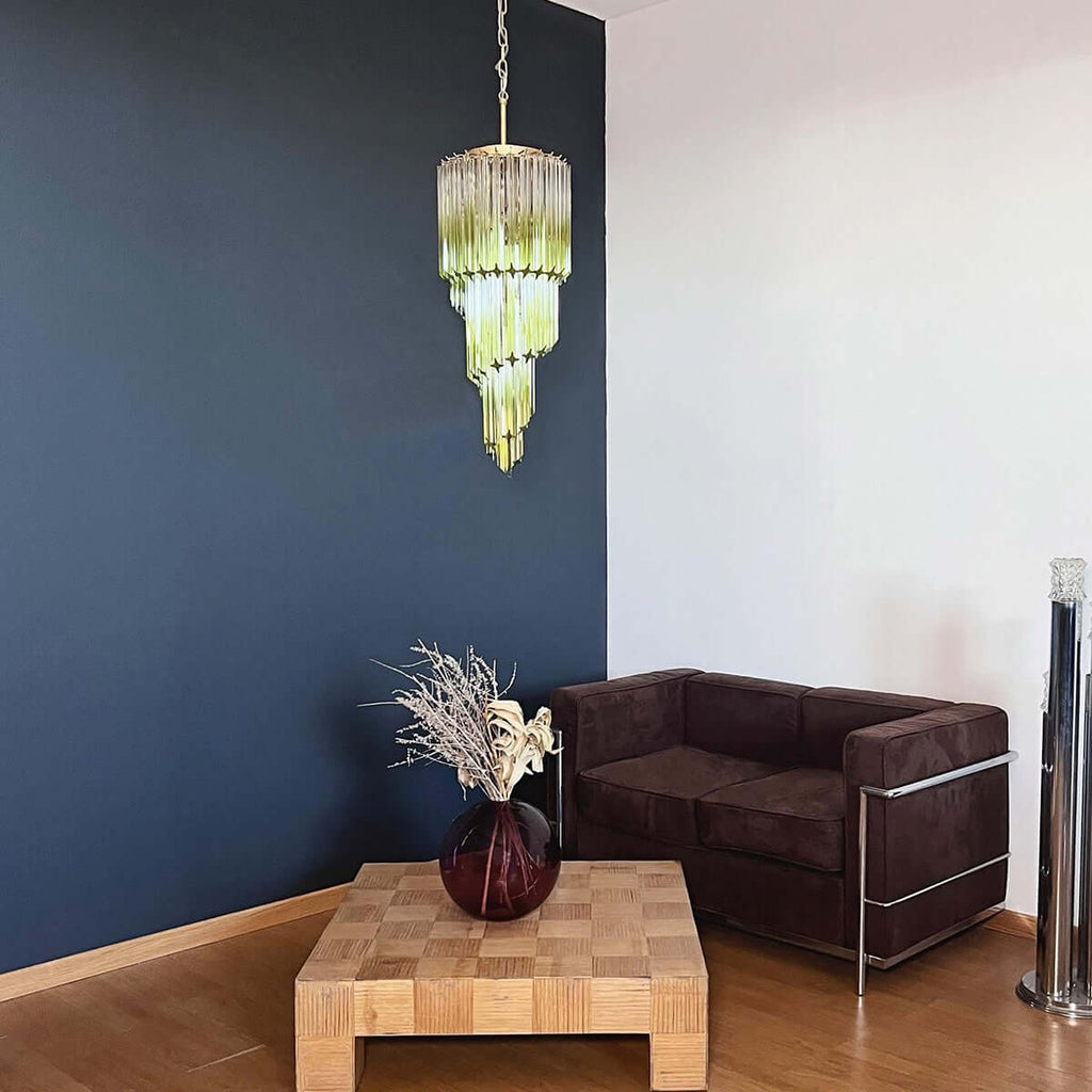 Murano Prisms Spiral Chandelier 14"
