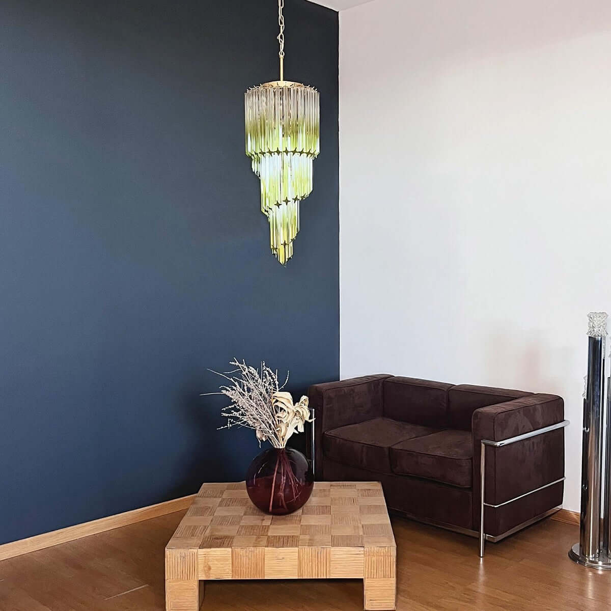 Murano Prisms Spiral Chandelier 14"