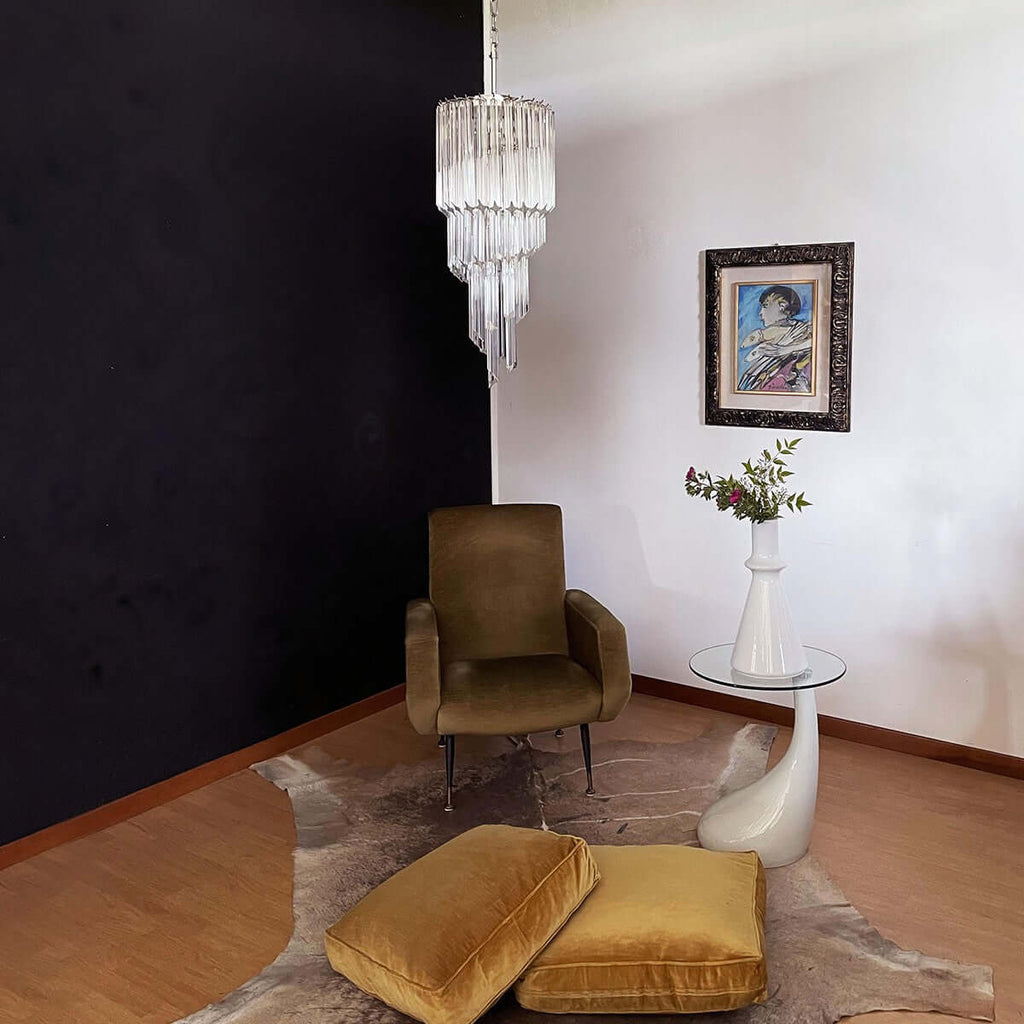 Murano Prisms Spiral Chandelier 14"