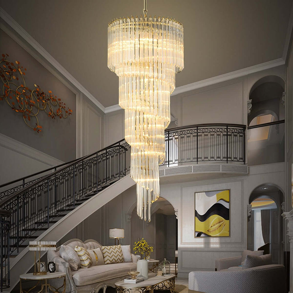 Murano Prisms Spiral Chandelier 16"