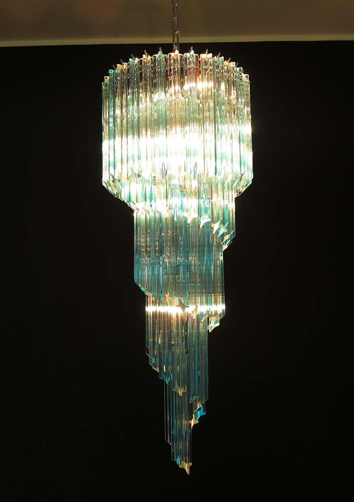 Murano Prisms Spiral Chandelier 16"