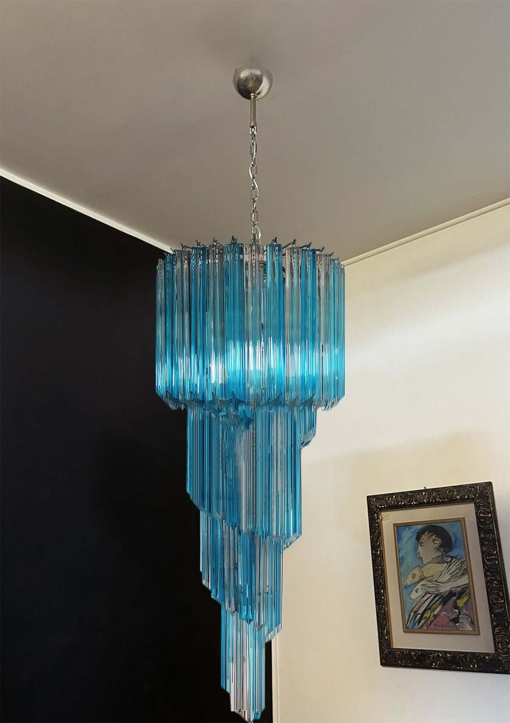 Murano Prisms Spiral Chandelier 16"