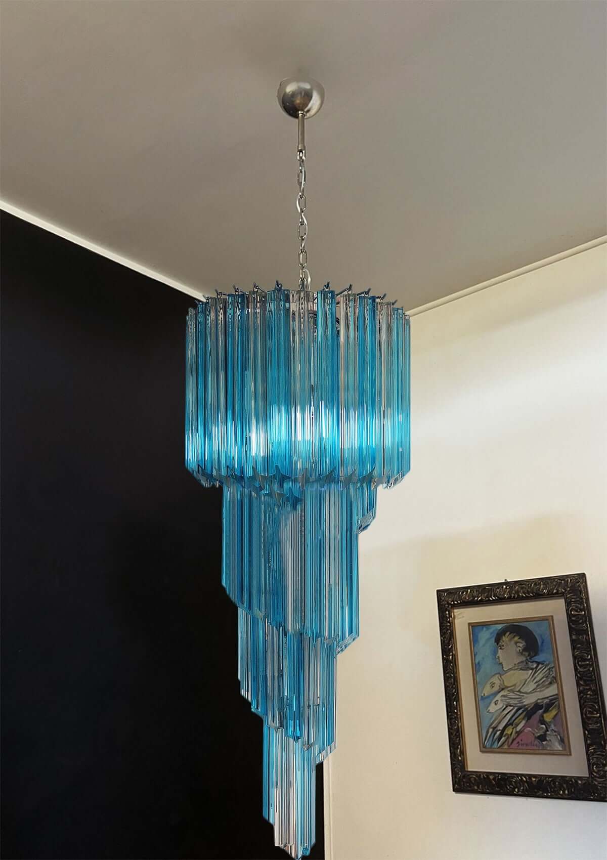 Murano Prisms Spiral Chandelier 16"
