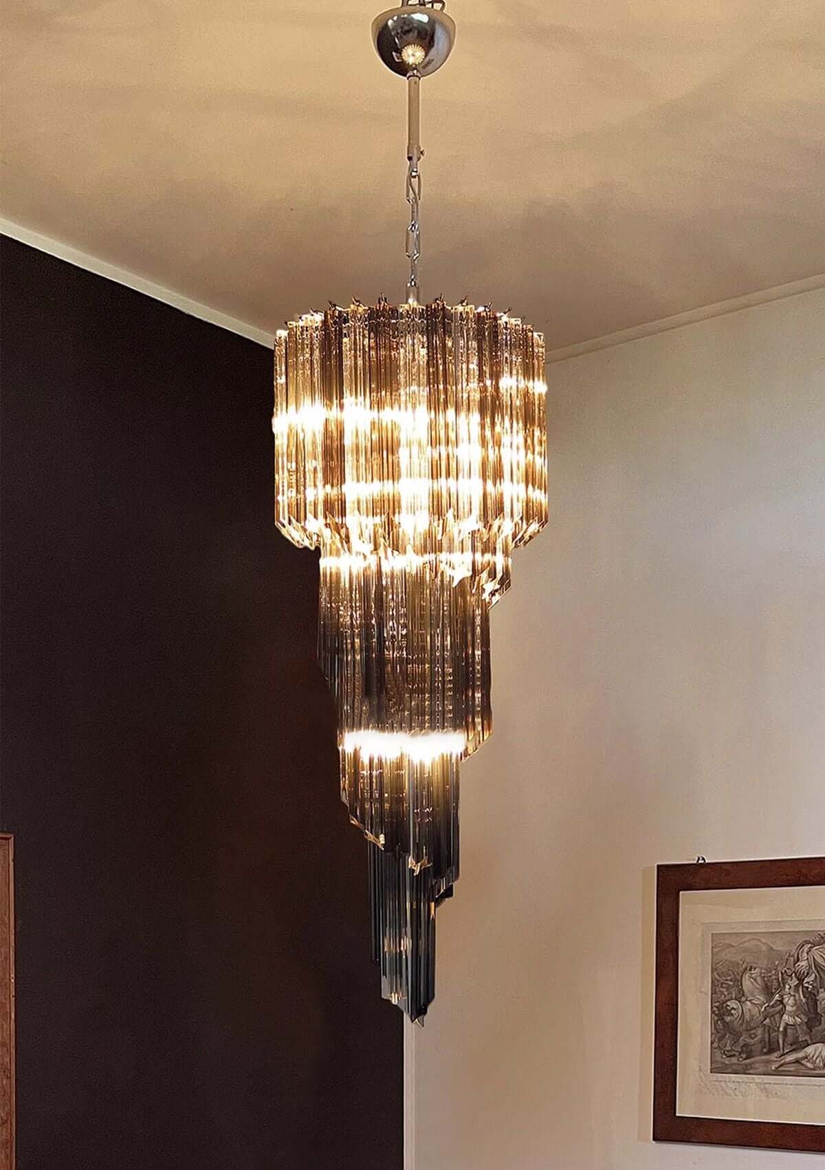 Murano Prisms Spiral Chandelier 16"