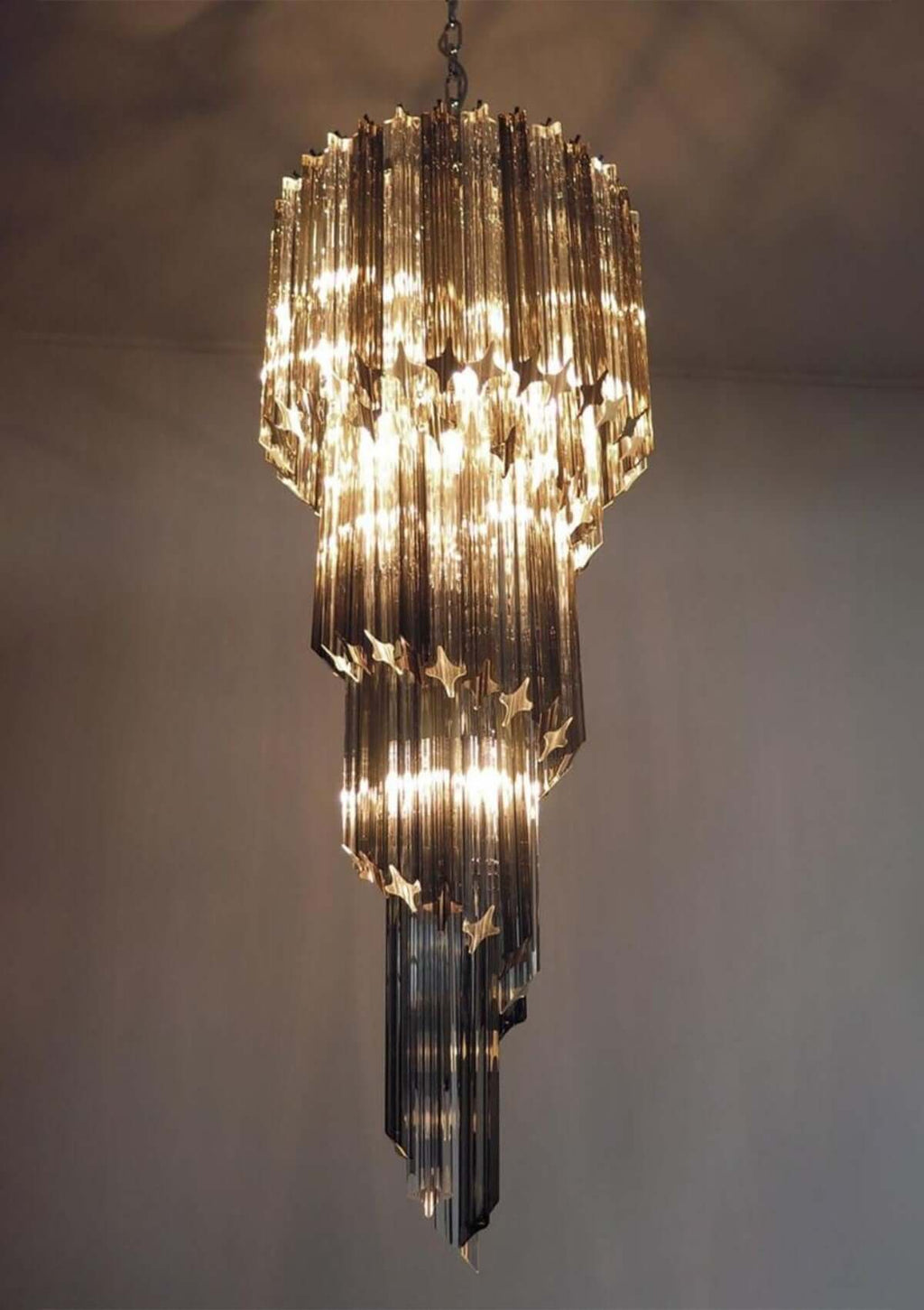 Murano Prisms Spiral Chandelier 16"