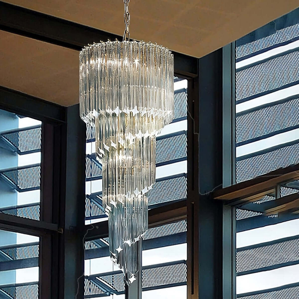 Murano Prisms Spiral Chandelier 16"