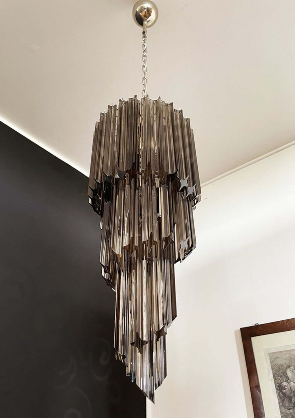 Murano Prisms Spiral Chandelier 16"
