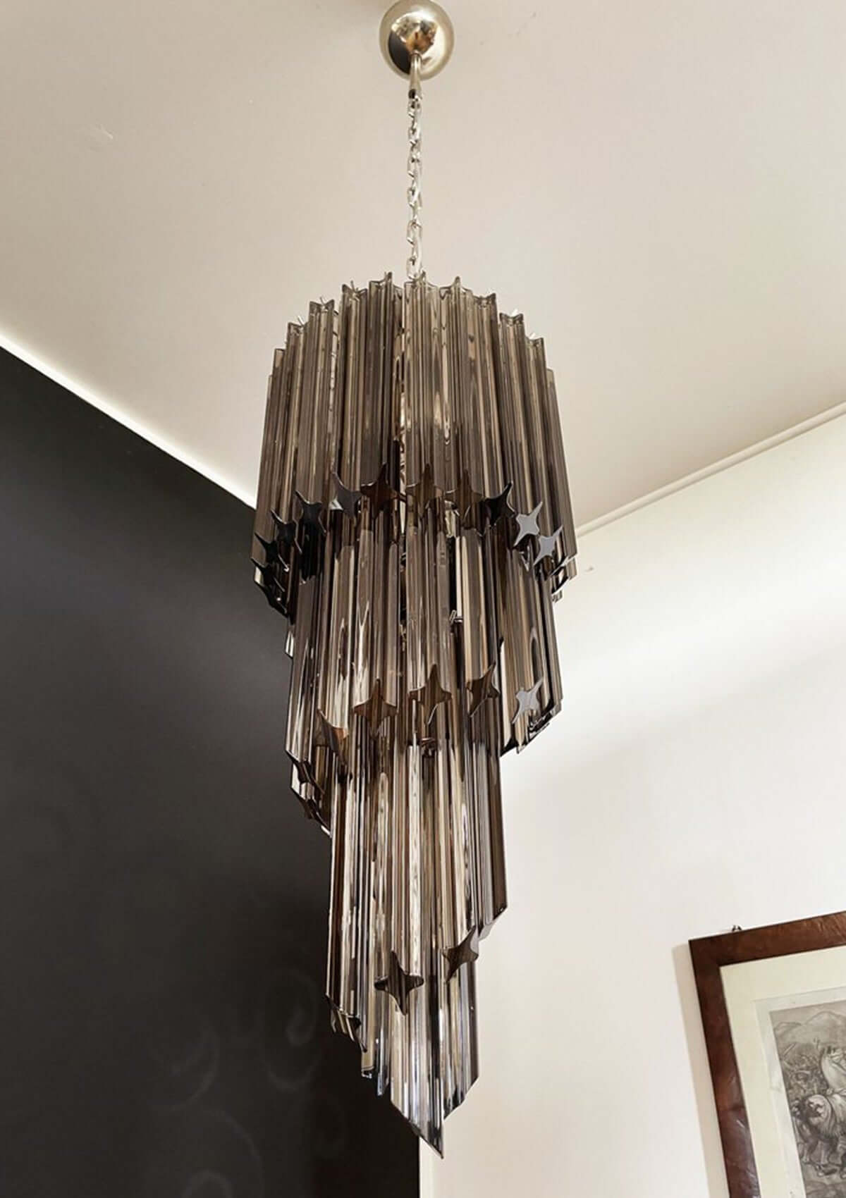 Murano Prisms Spiral Chandelier 16"