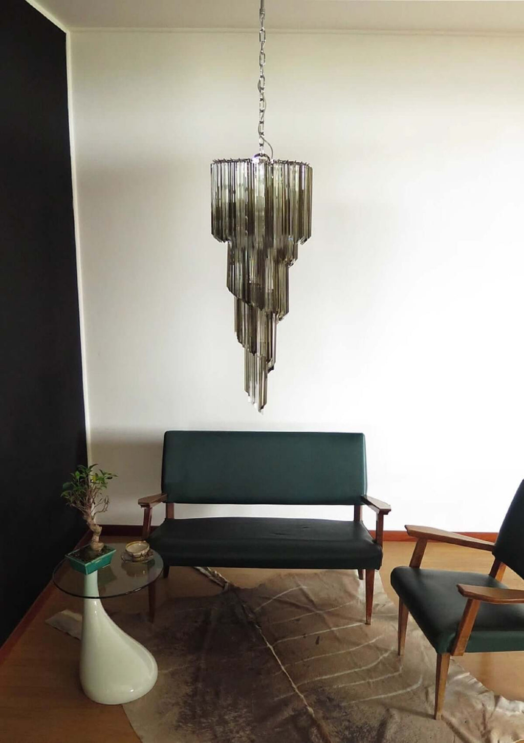 Murano Prisms Spiral Chandelier 16"