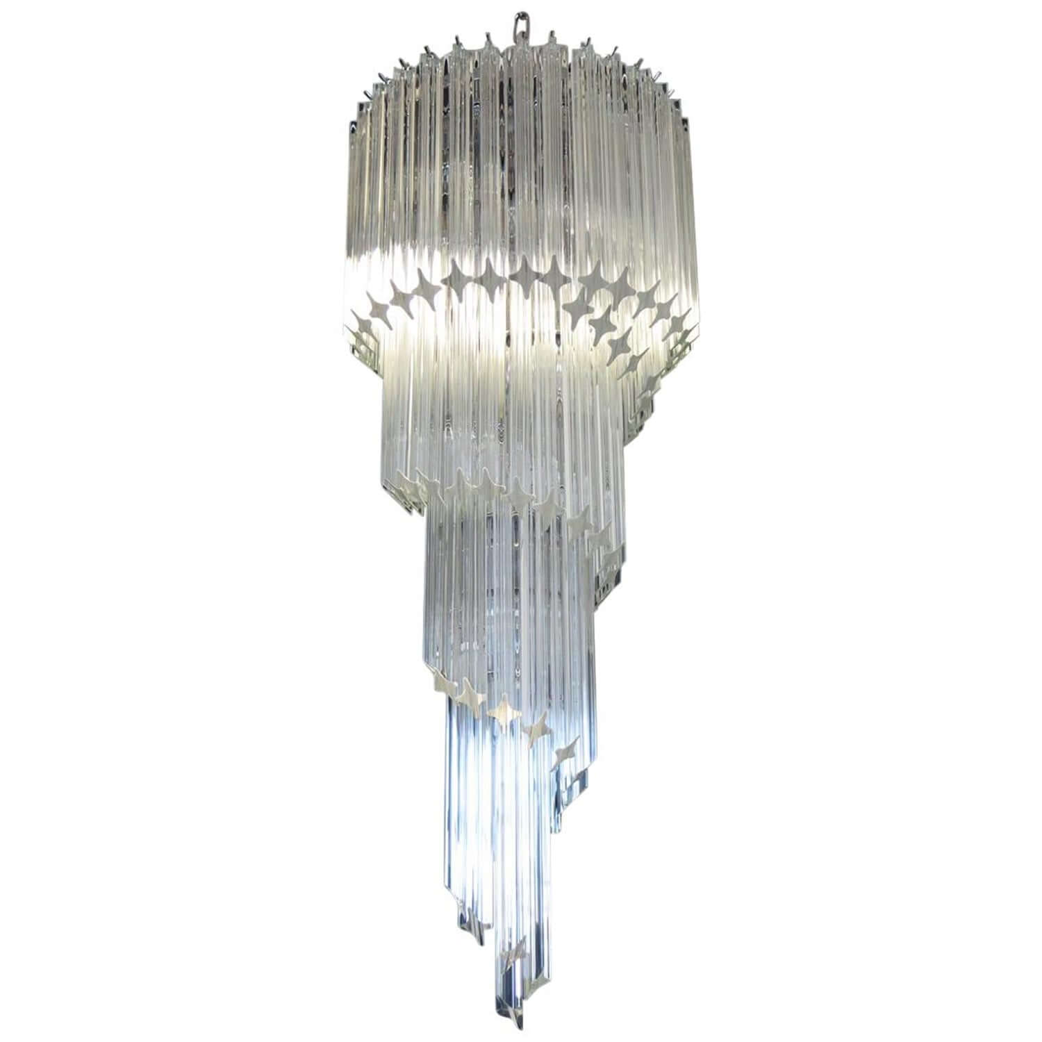 Murano Prisms Spiral Chandelier 16"
