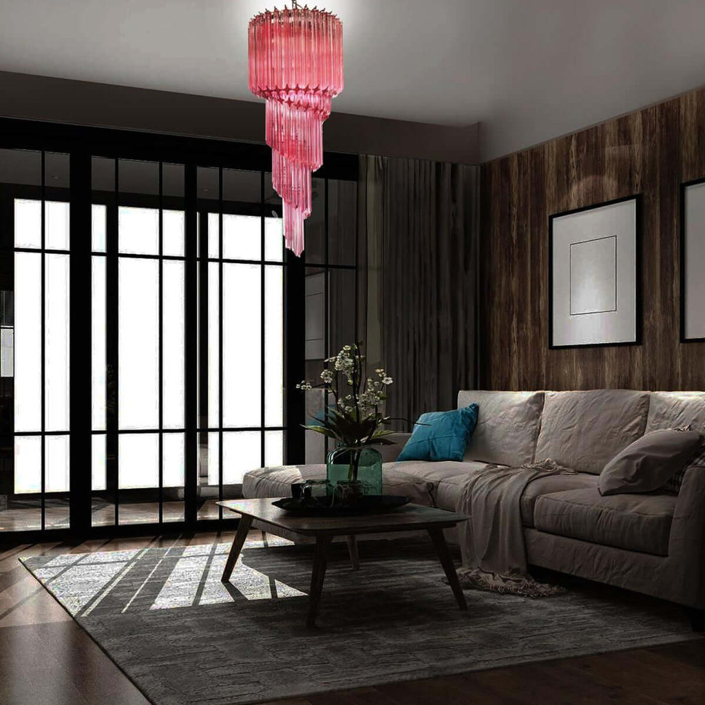 Murano Prisms Spiral Chandelier 16"