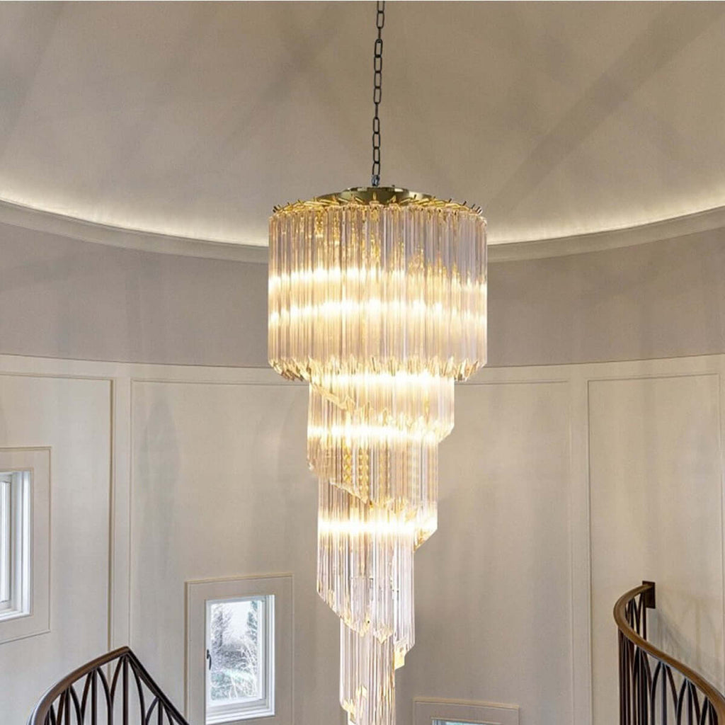 Murano Prisms Spiral Chandelier 16"