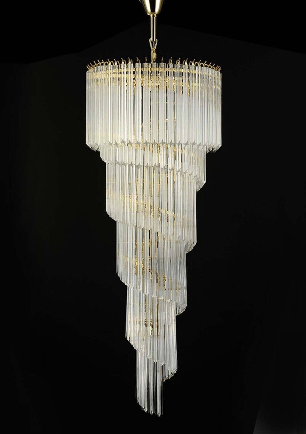 Murano Prisms Spiral Chandelier 16"