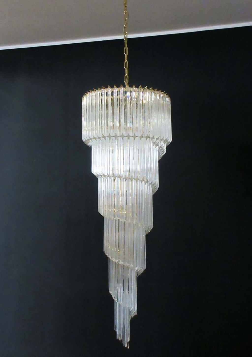 Murano Prisms Spiral Chandelier 16"