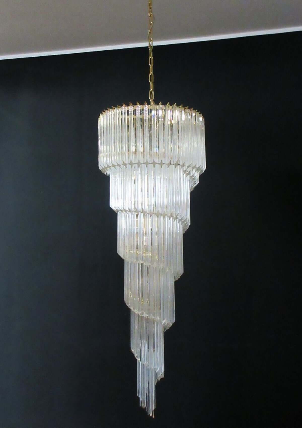 Murano Prisms Spiral Chandelier 16"