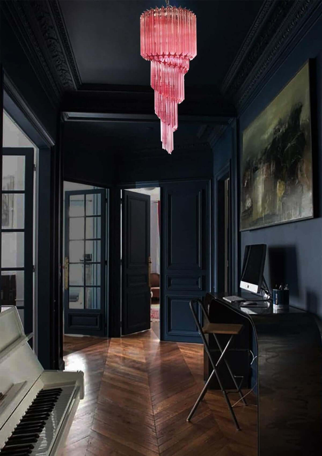 Murano Prisms Spiral Chandelier 16"