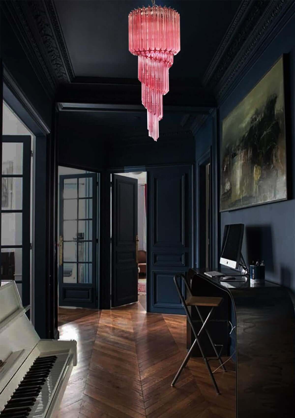 Murano Prisms Spiral Chandelier 16"