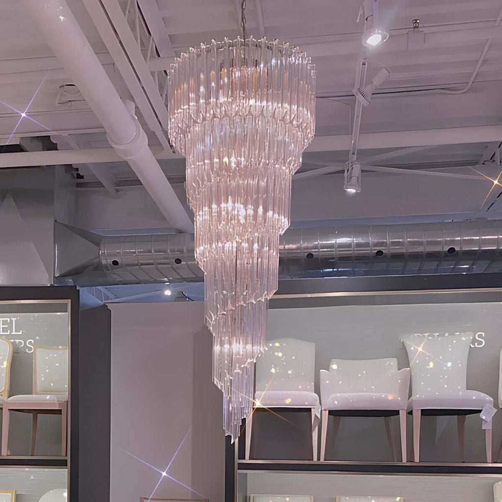 Murano Prisms Spiral Chandelier 21"