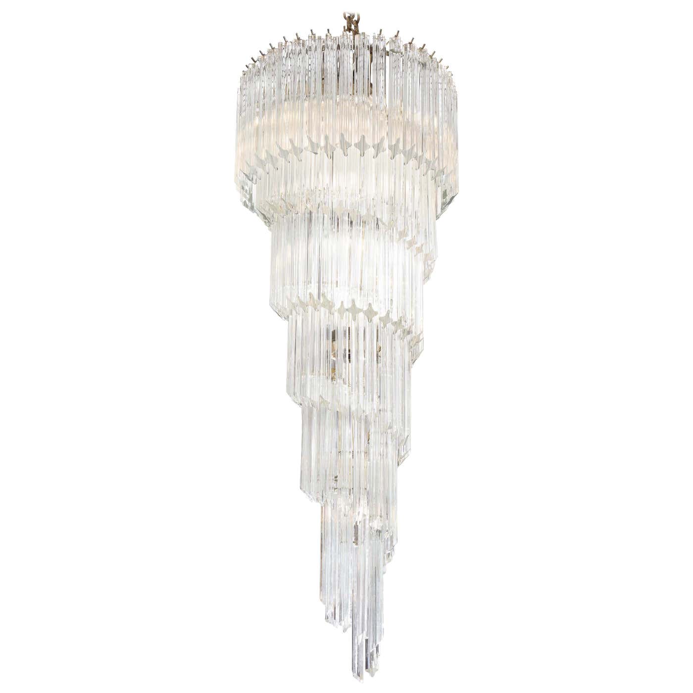 Murano Prisms Spiral Chandelier 21"
