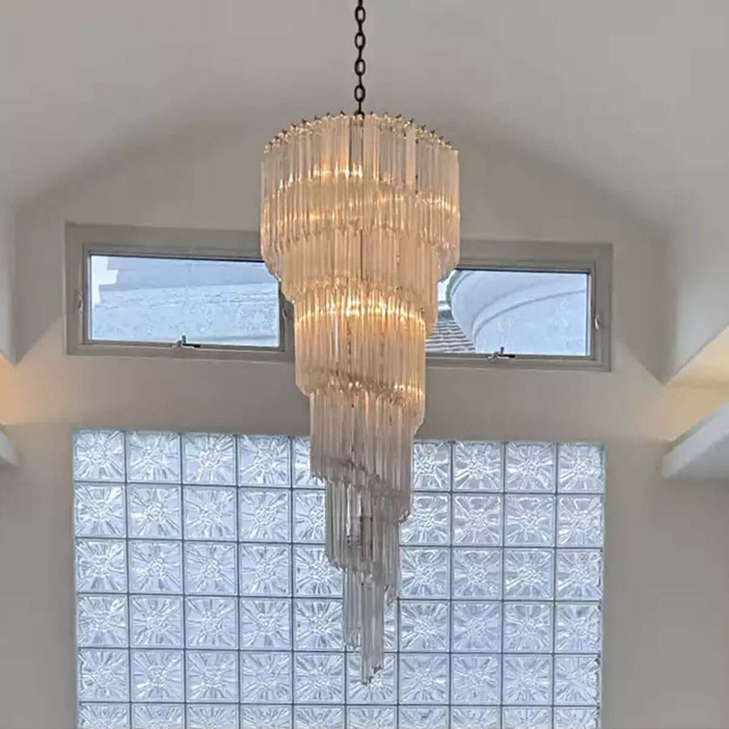 Murano Prisms Spiral Chandelier 21"