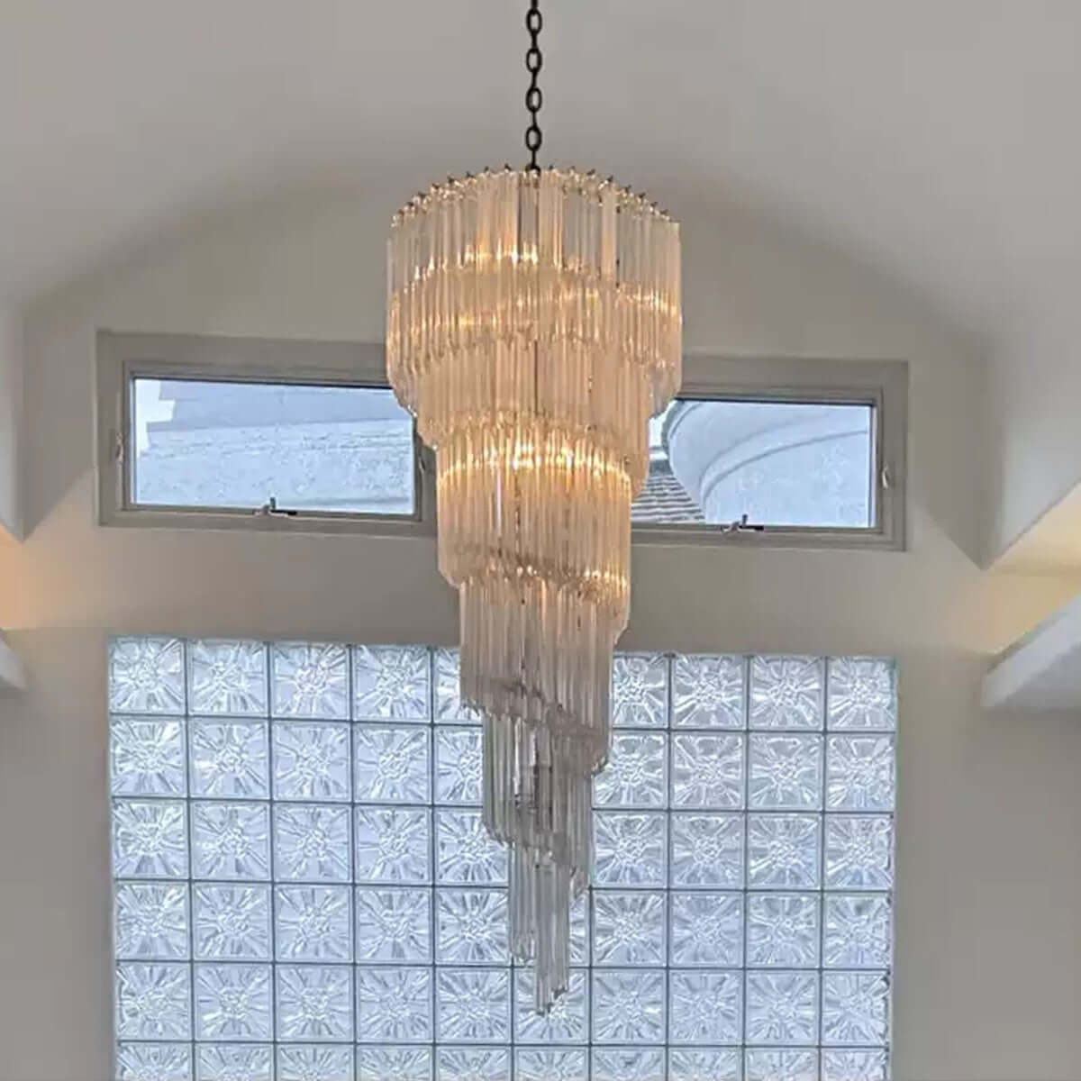Murano Prisms Spiral Chandelier 21"