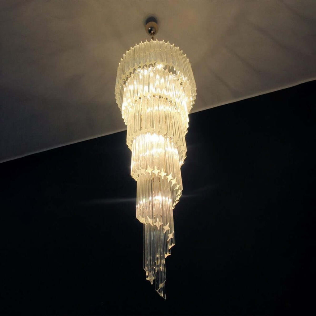 Murano Prisms Spiral Chandelier 21"