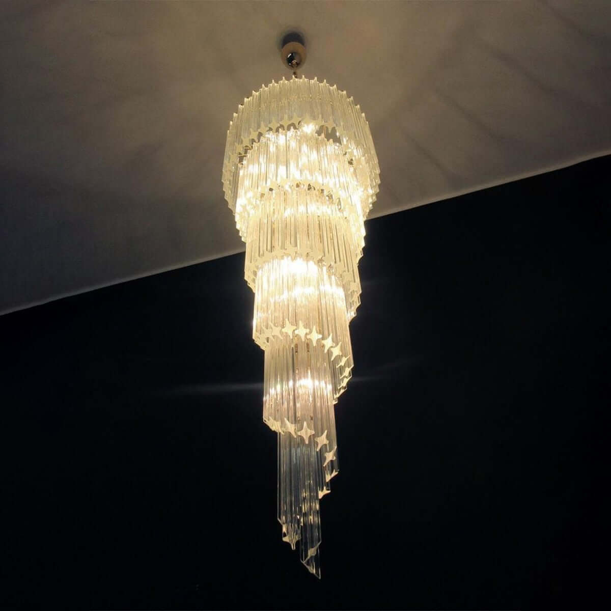 Murano Prisms Spiral Chandelier 21"