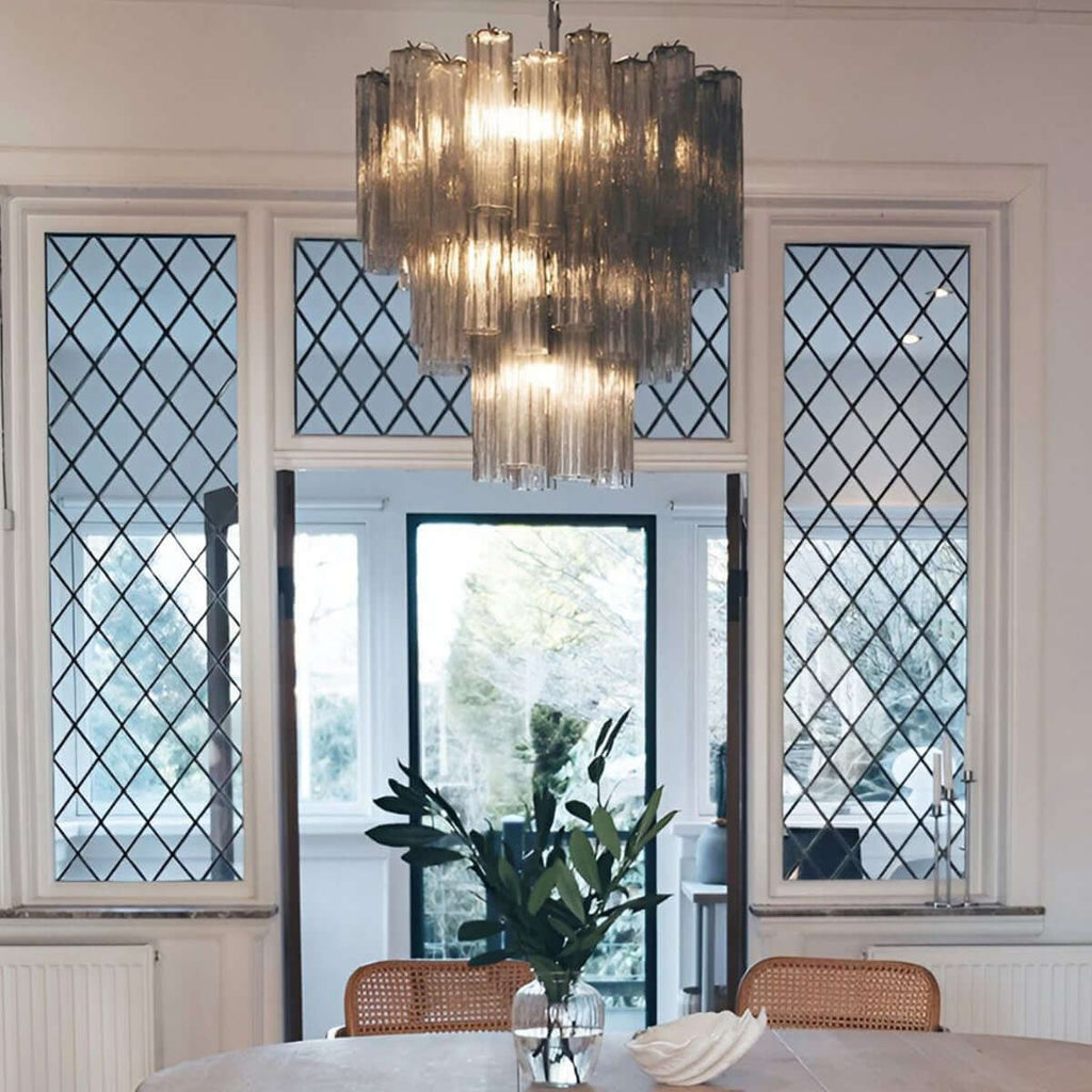 Murano Tubes Chandelier 26"