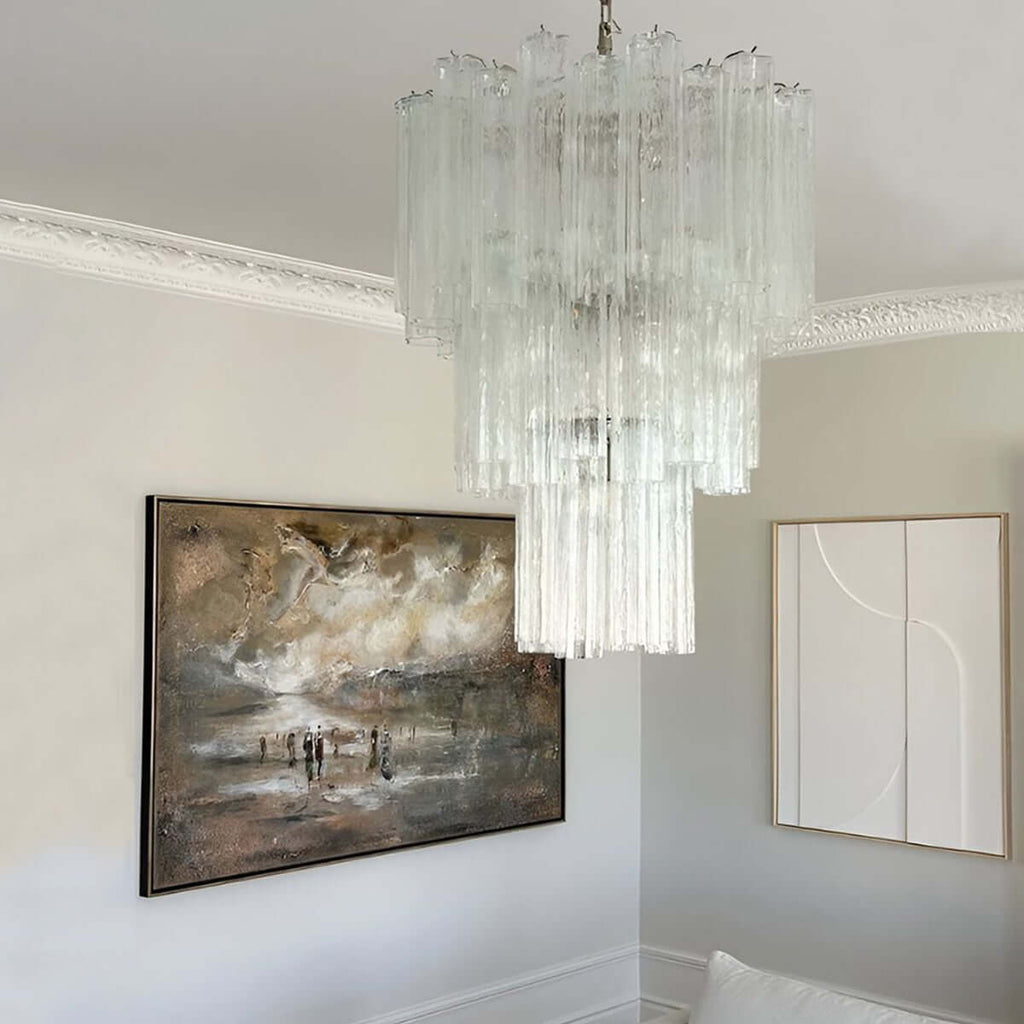 Murano Tubes Chandelier 26"