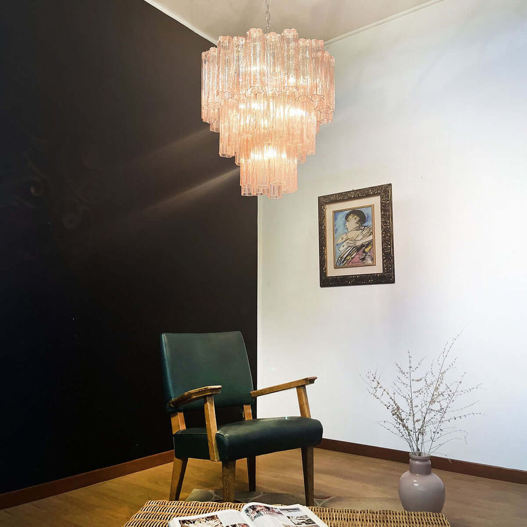Murano Tubes Chandelier 26"